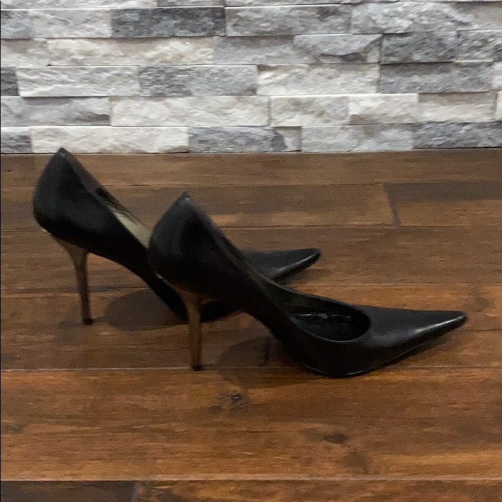 BCBGirls Morgan-K Black heel with a silver heal.
